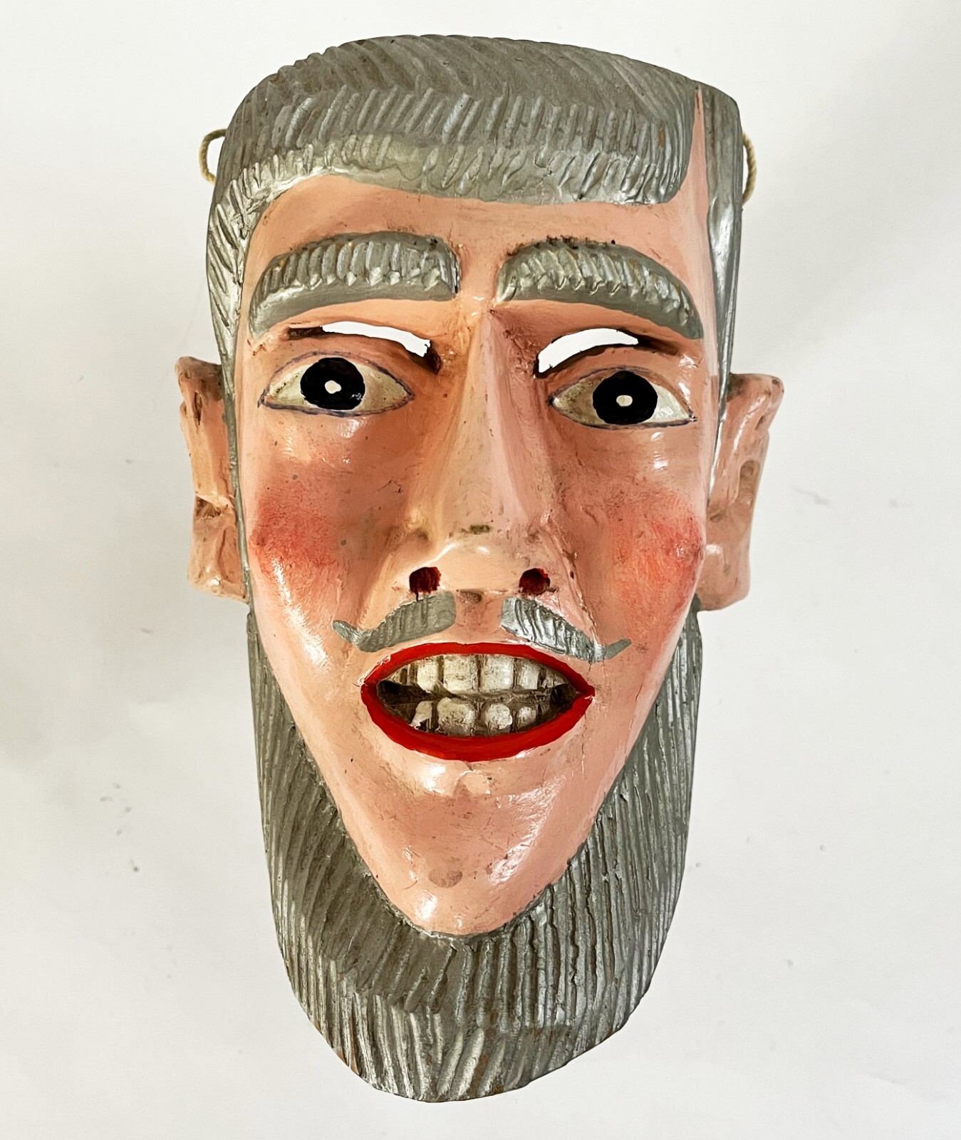 MEXICAN MICHOACAN FOLK ART HAND CARVED PASTORELAS ERMITANO HERMITANO DANCE MASK