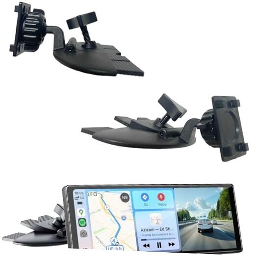 CD Slot Mount for CarPlay Screen, [Heavy-Duty] 360° Rotation CD Mount for