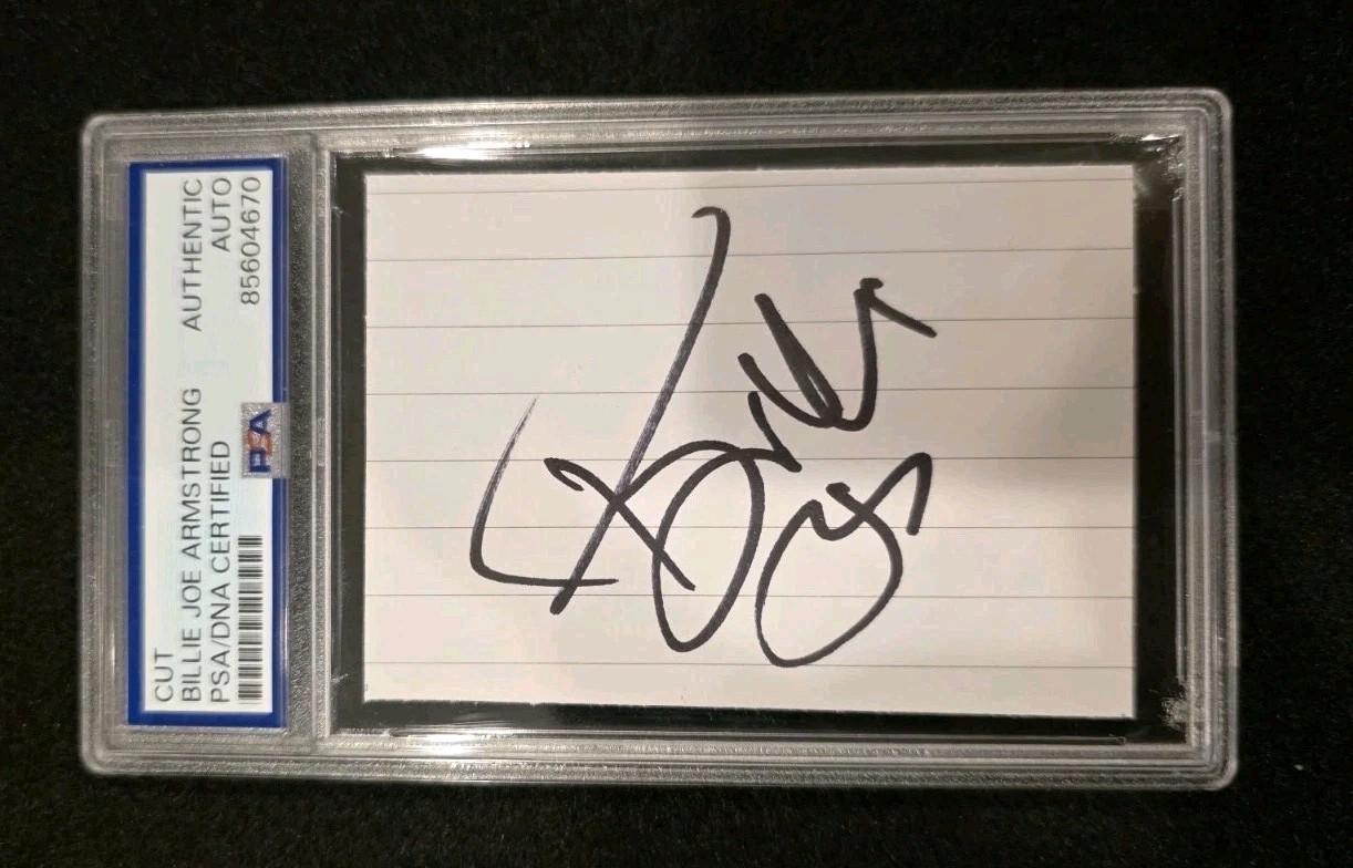 Billie Joe Armstrong Signed Cut Green Day Autograph PSA/DNA