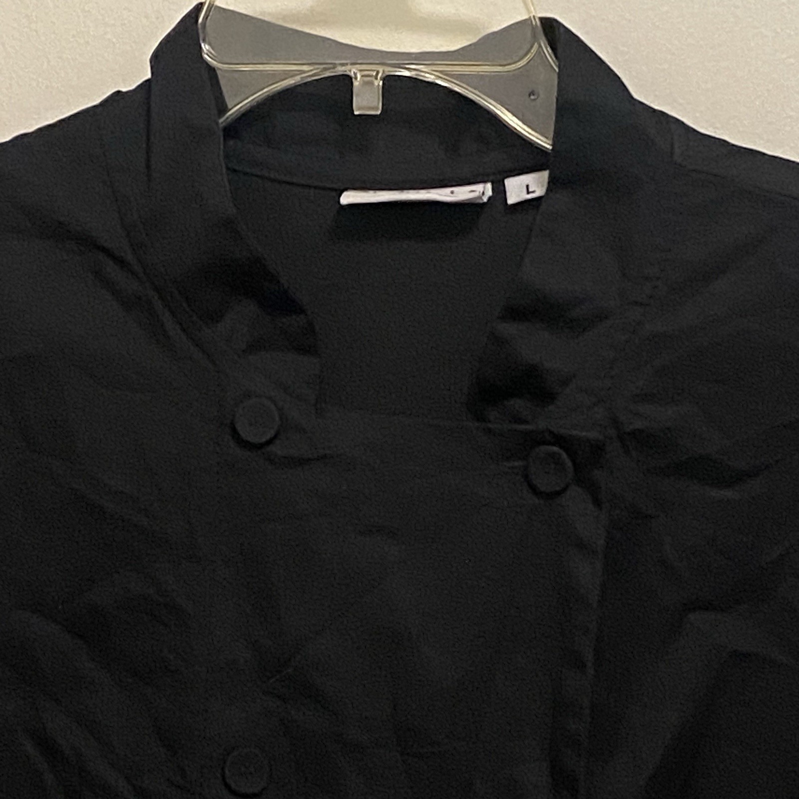 Chef Works Black Chef’s Coat L Large chest 46” Button Down Mens Womens