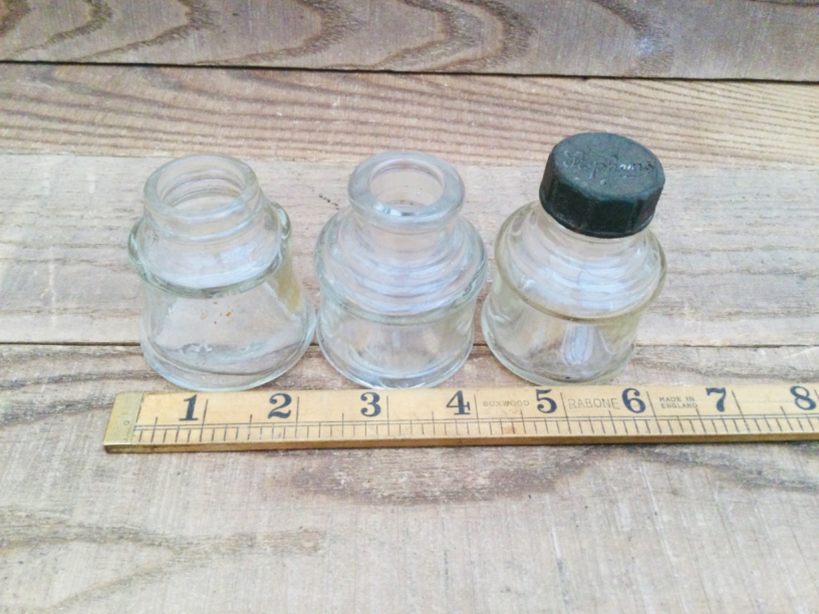 Vintage Glass Ink Bottles Selection - Stephens Ink Bottles