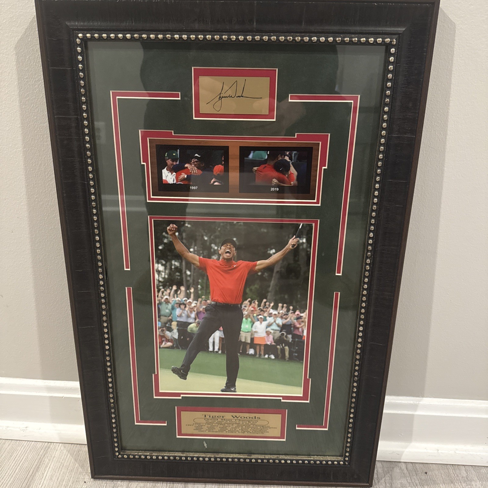 Tiger Woods Golf Grand Slam Champion 24.75" x 16" Framed Collectible