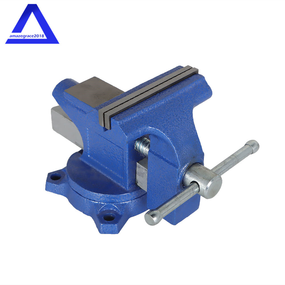 4.5" Heavy Bench Vise with Anvil Swivel Locking Base Table top Clamp New