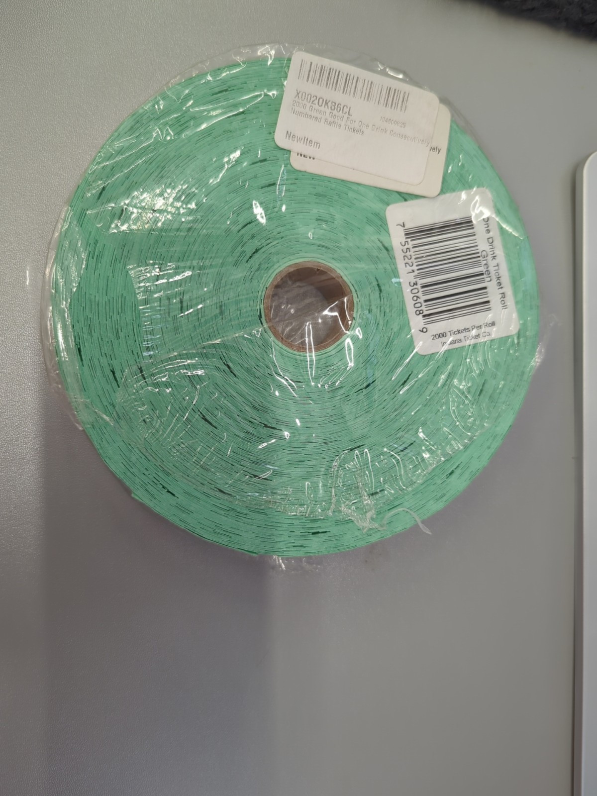 2000 GREEN Tickets One Roll Admit One Tickets Each Numbered NEW