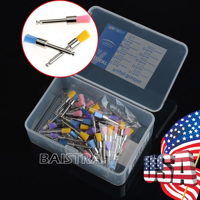 100pzas Dental Cepillos Dentales de Tazón para Pulir Tipo Plano de Nylon AZDENT