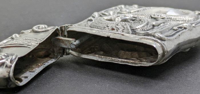 Antique Vintage Sterling Winged Cockatrice Dragon Vesta Match Safe WB3-Vesta-1