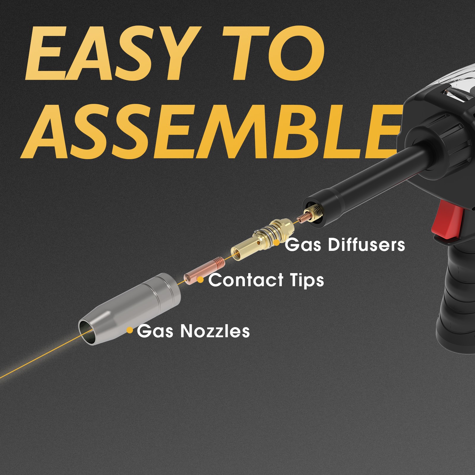 TOOLIOM 24Pcs Spool Gun Consumables Set for LBT150