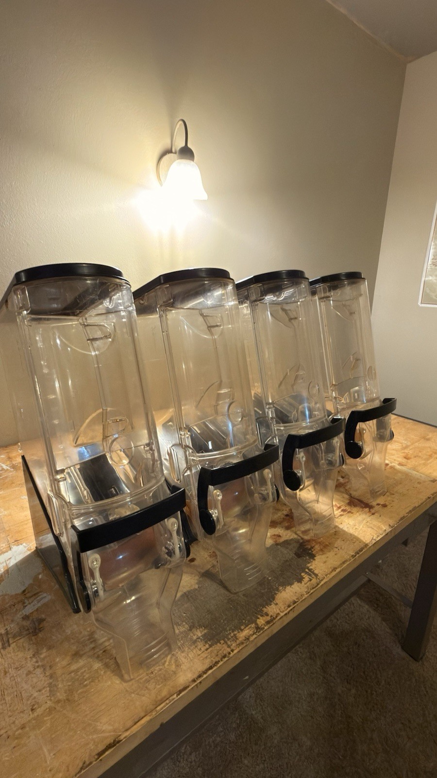 Trade Fixtures Radeus Model 618 / 624 4 Gravity Bin Dispenser 5 Gallon 6  x 18