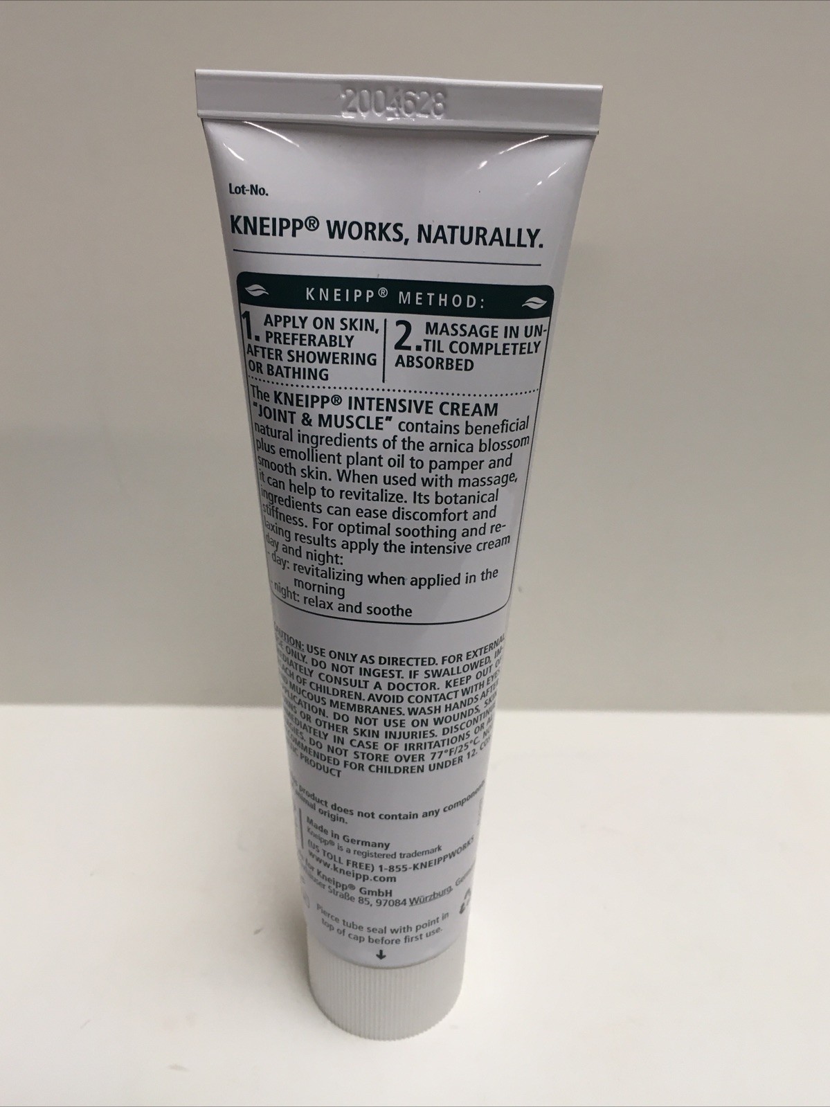 Kneipp Intensive Cream, JOINT & MUSCLE ARNICA 100g Vegan No Box /Germany