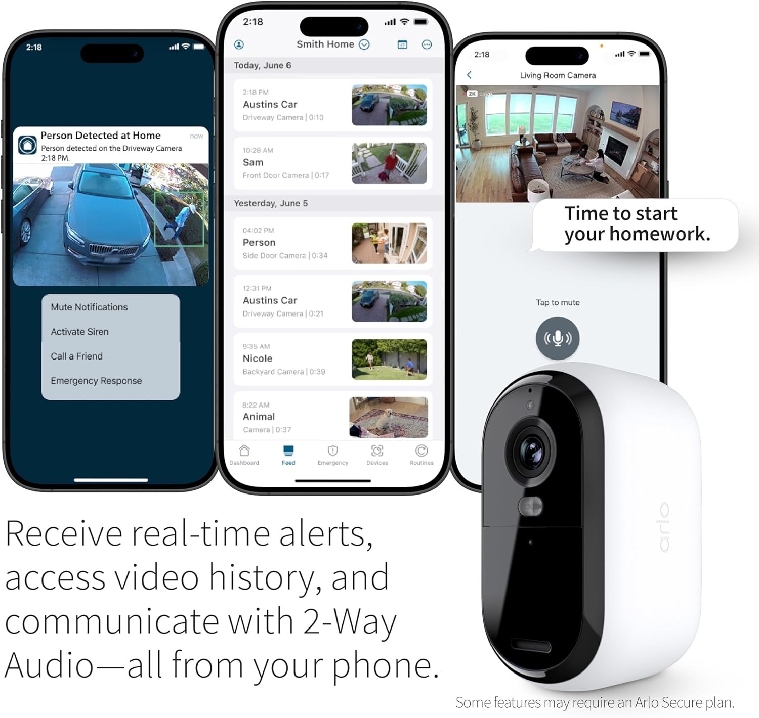 Arlo VMC3050-100NAR Essential 2nd Gen 2K Single Cam,White-Certified Refurbished