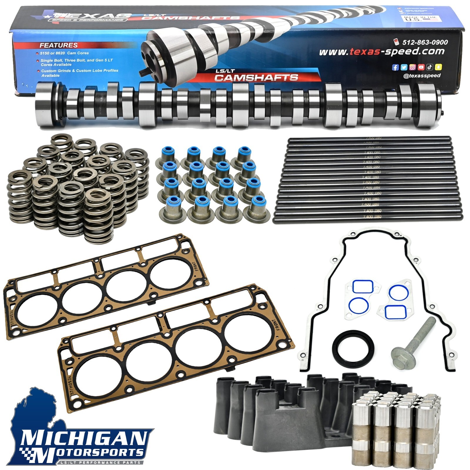 Texas Speed 4.8 5.3L Chopacabra Camshaft Kit with Lifters & Head Gaskets TSP Cam
