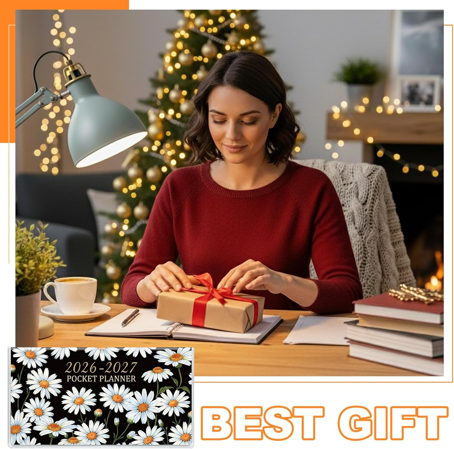 7" x 6.5" 2026-2027 Pocket Calendar for Purse Small Monthly Planner Notebook PVC