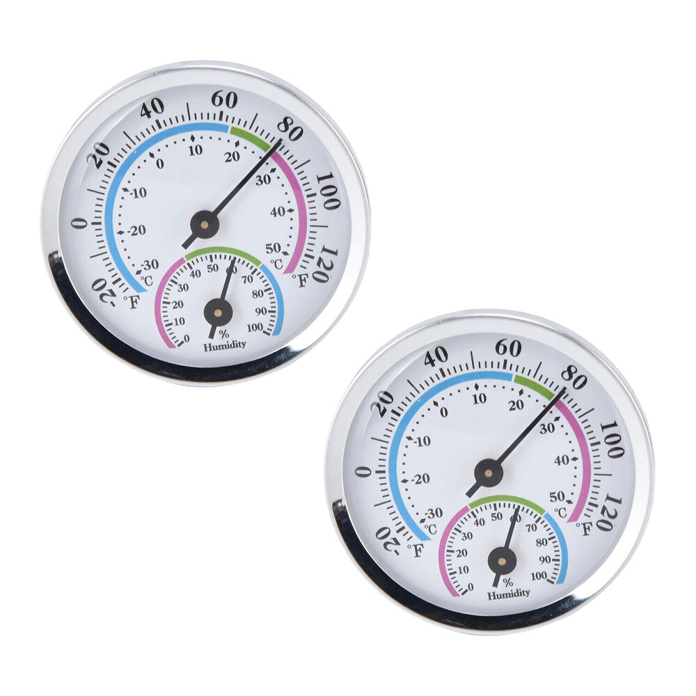 2pcs Analog Thermometer Hygrometer Humidity Meter Gauge Temperature Room Indoor
