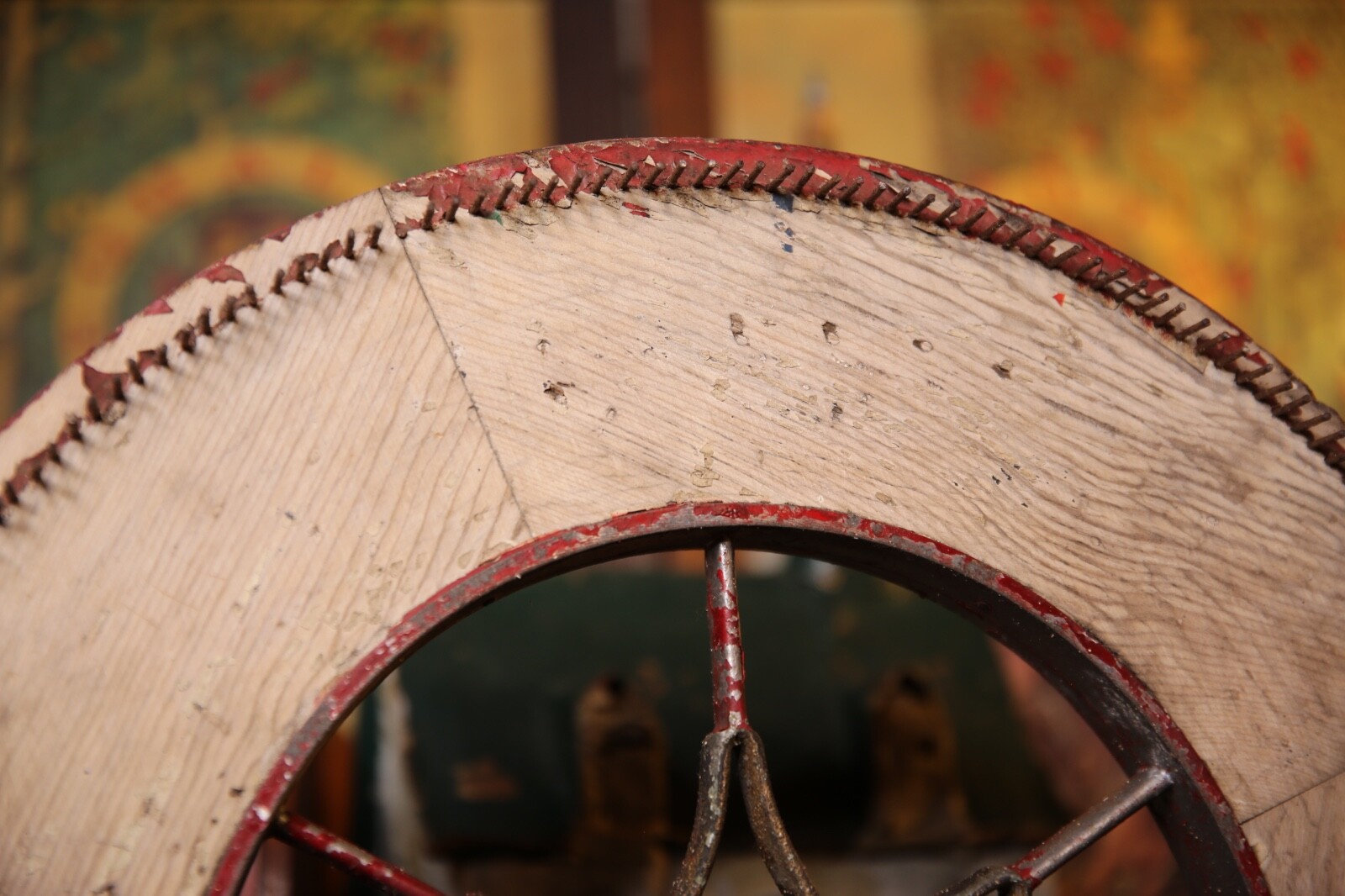 Antique Roulette Gambling Carnival Wheel Wood Casino Game Vintage Circus old