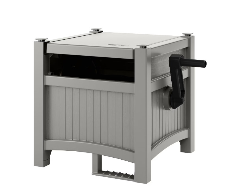 100 ft. Hose Hideaway Hose Reel, FreeStanding, Easy Operatio,Gray