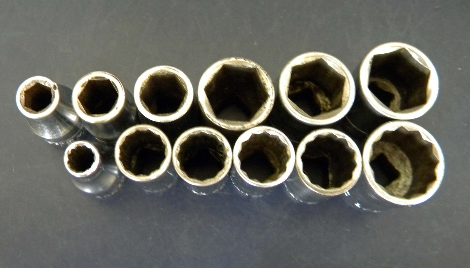 Vtg Craftsman 22 PC =V= 6PT, 12PT SAE Shallow, Deep Sockets, Extensions Lot