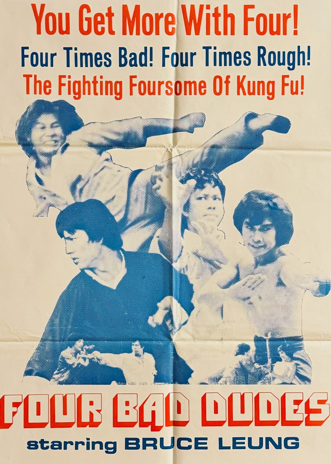 Four Bad Dudes (1977) Original One Sheet Movie Poster – Excellent **Kung Fu**