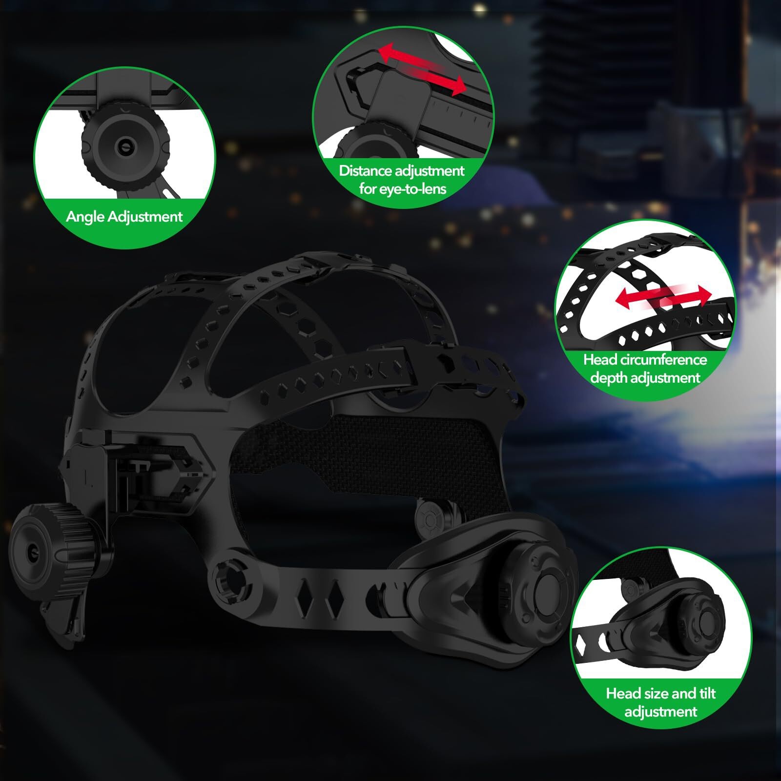 TRQWH Large View Laser Safety Helmet with OD8+ Protection, Adjustable Fit