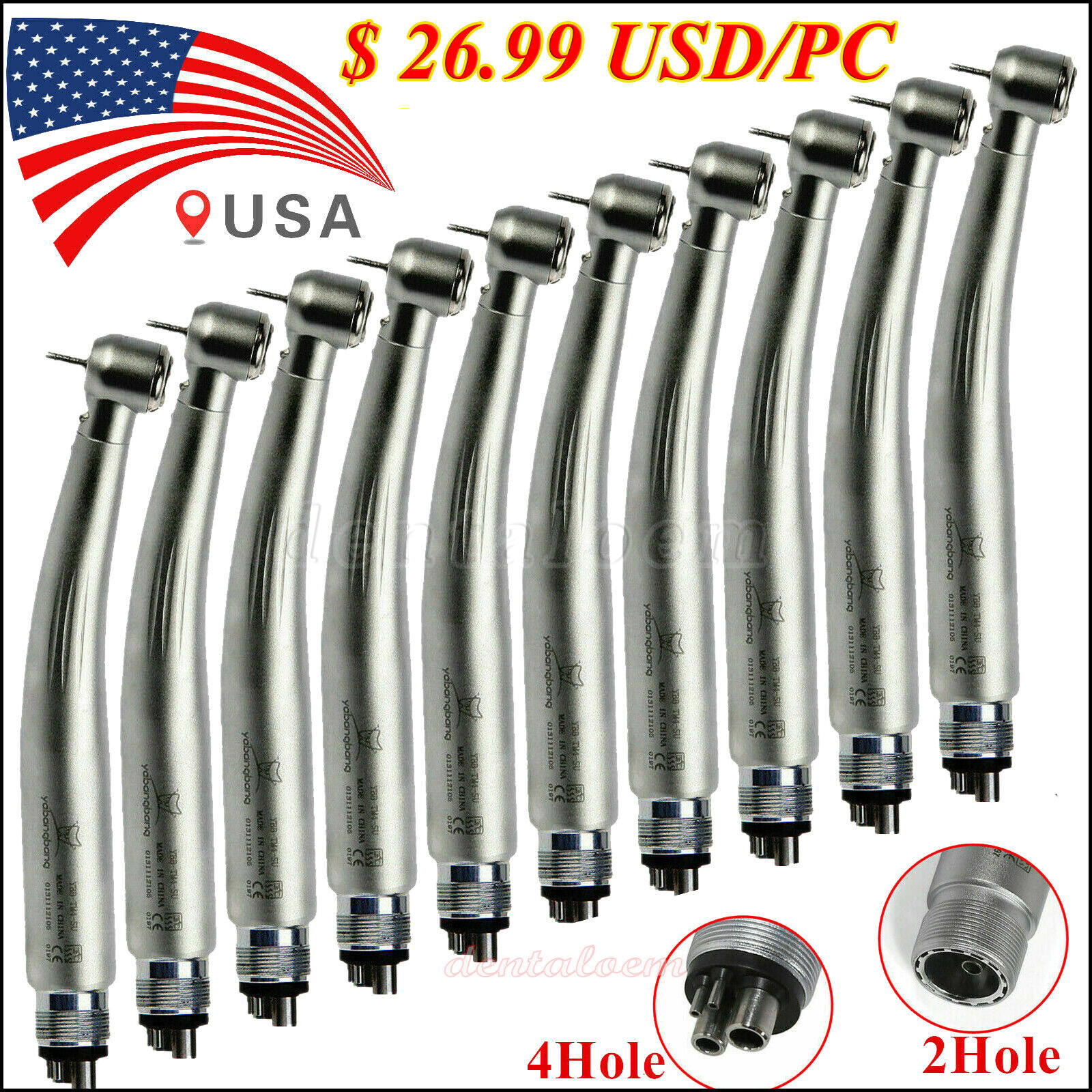 1-10 Yabangbang Dental (LED E-generator) High Speed Handpiece 4/2 Hole NSK Style