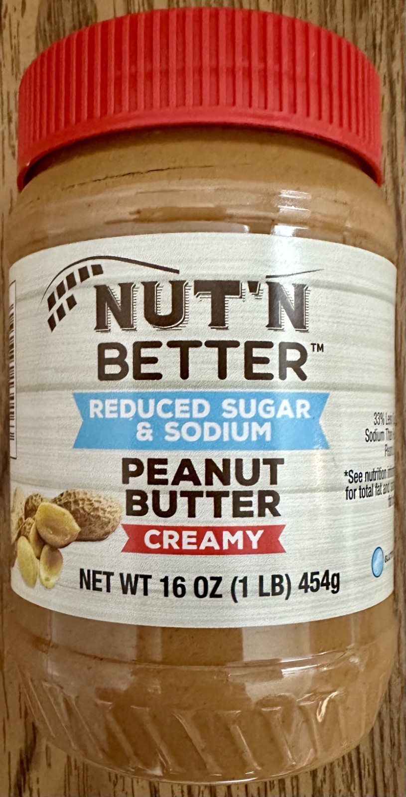 Lot of 3: Nut'N Better Creamy Peanut Butter Low Sugar/Sodium 16oz Jars BB 12/26