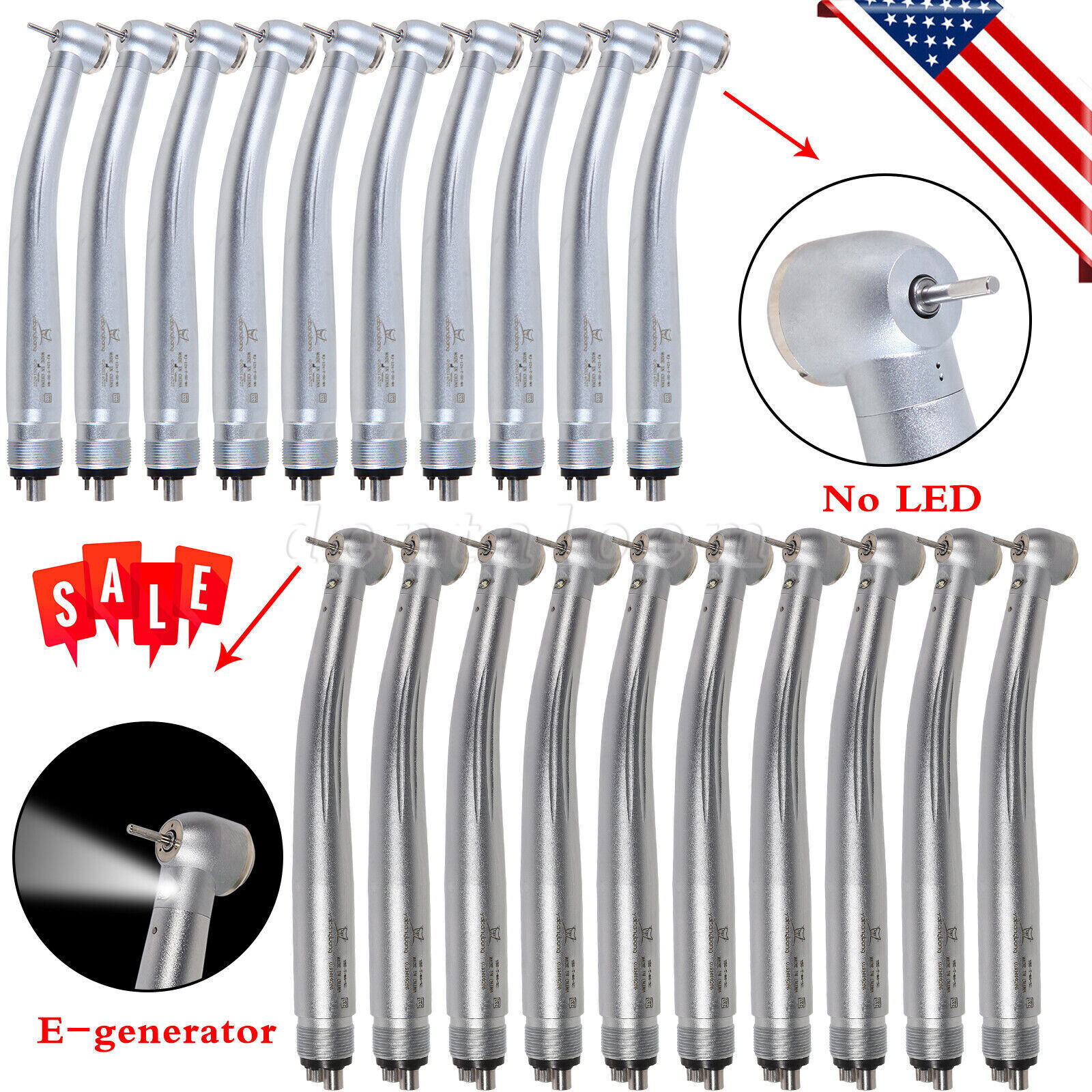 1-10 Yabangbang Dental (LED E-generator) High Speed Handpiece 4/2 Hole NSK Style