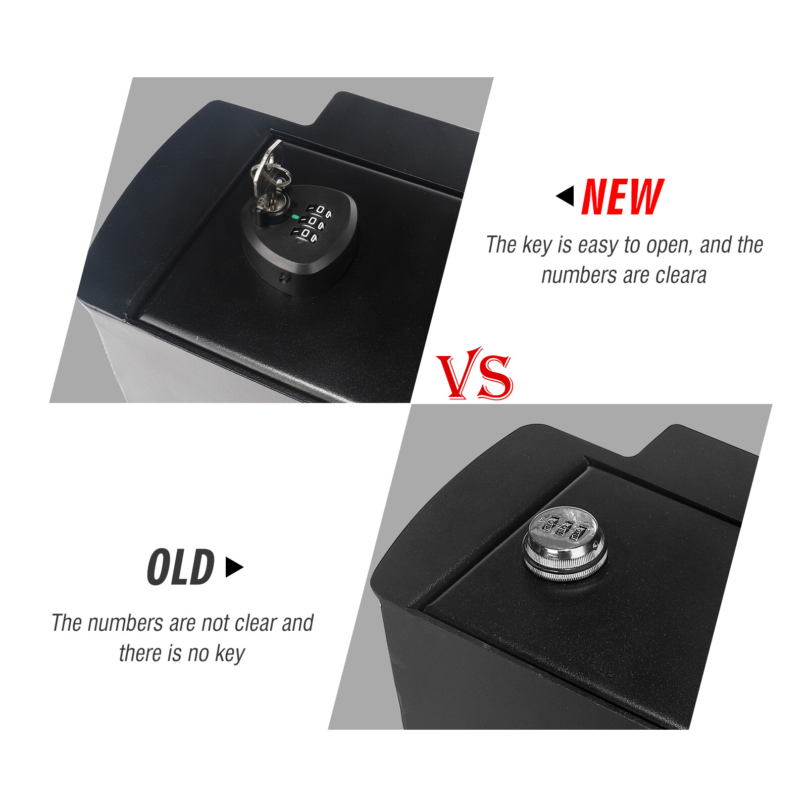 Center Console Gun Safe Vault For 2005-2015 Toyota Tacoma, 3 Digit Lock w/ Key