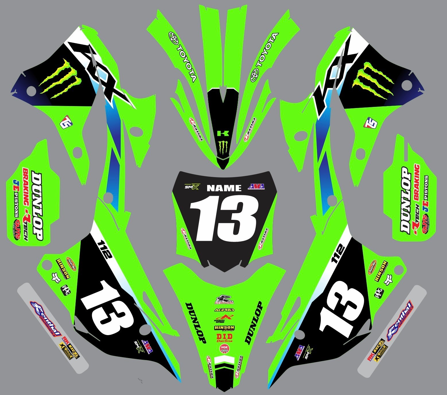 Graphic Kit for 2022-2025 Kawasaki KX 112 KX112 Old School