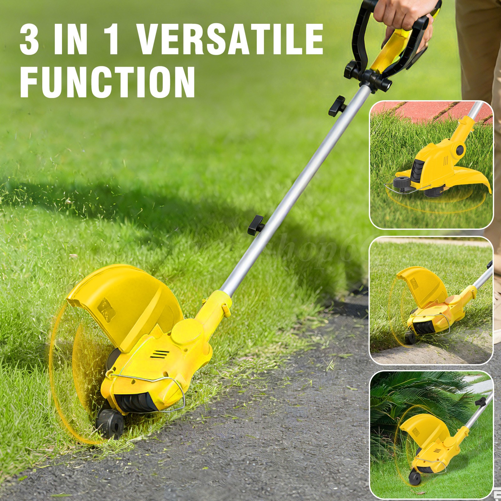 2-IN-1 Electric Cordless Grass String Trimmer Lawn Edger Weed Wacker Cutter USA