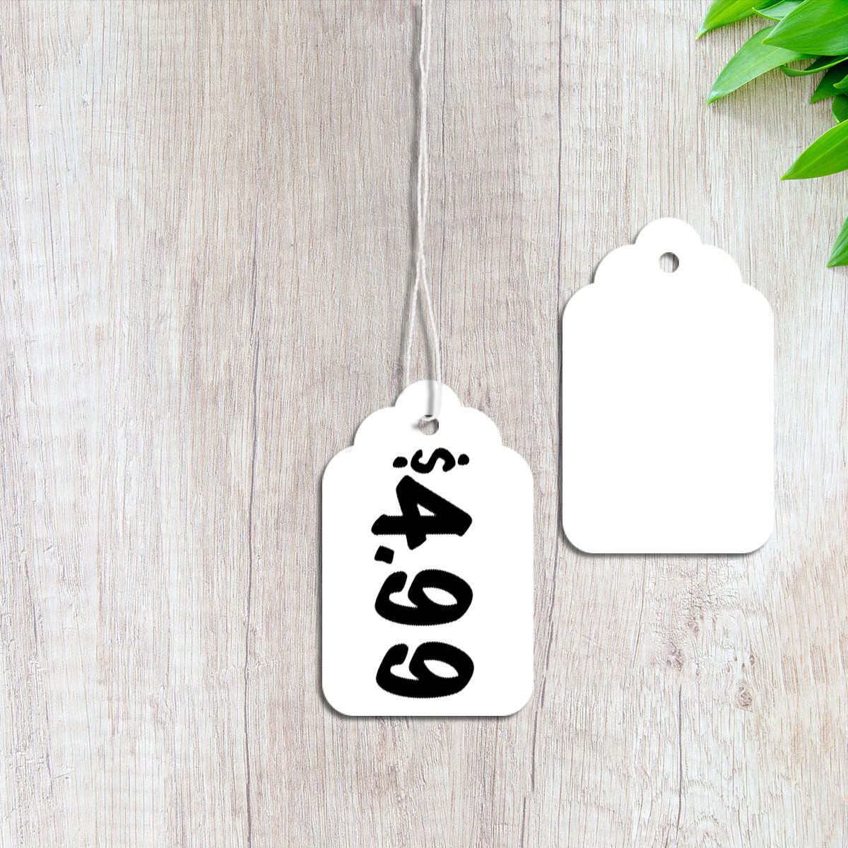 Garage Sale Price Tags Size #5 Blank White Merchandise Hang String Strung US