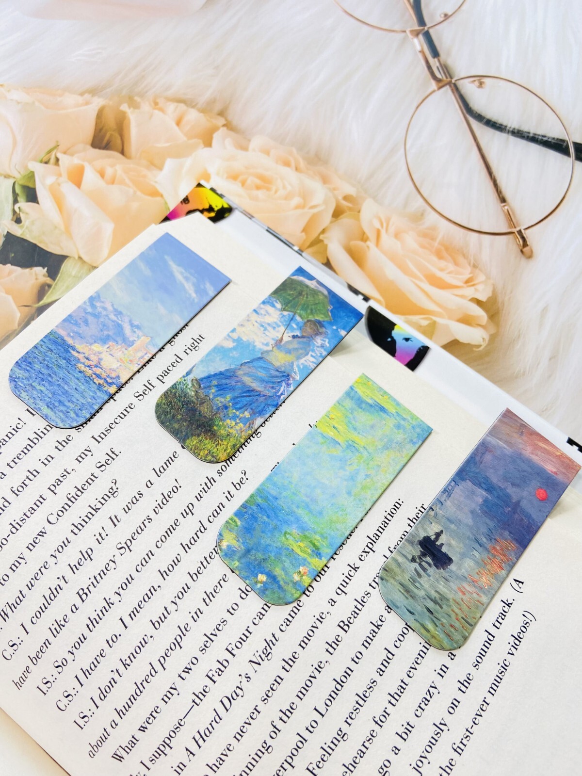 4 Pcs / Pack Magnet Bookmark Van Gogh Painting Reading Readers Gift US Shipping