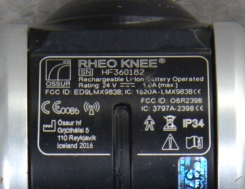2016 Ossur Rheo Knee Microprocessor Prosthetic Knee