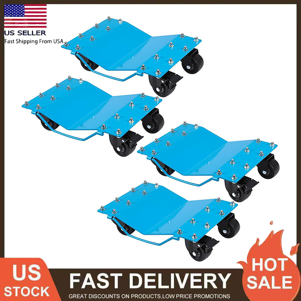 2/4 Pack Wheel Dolly Heavy-Duty Car Tire Stake Vehicle Moving Dolly 4000/8000lbs
