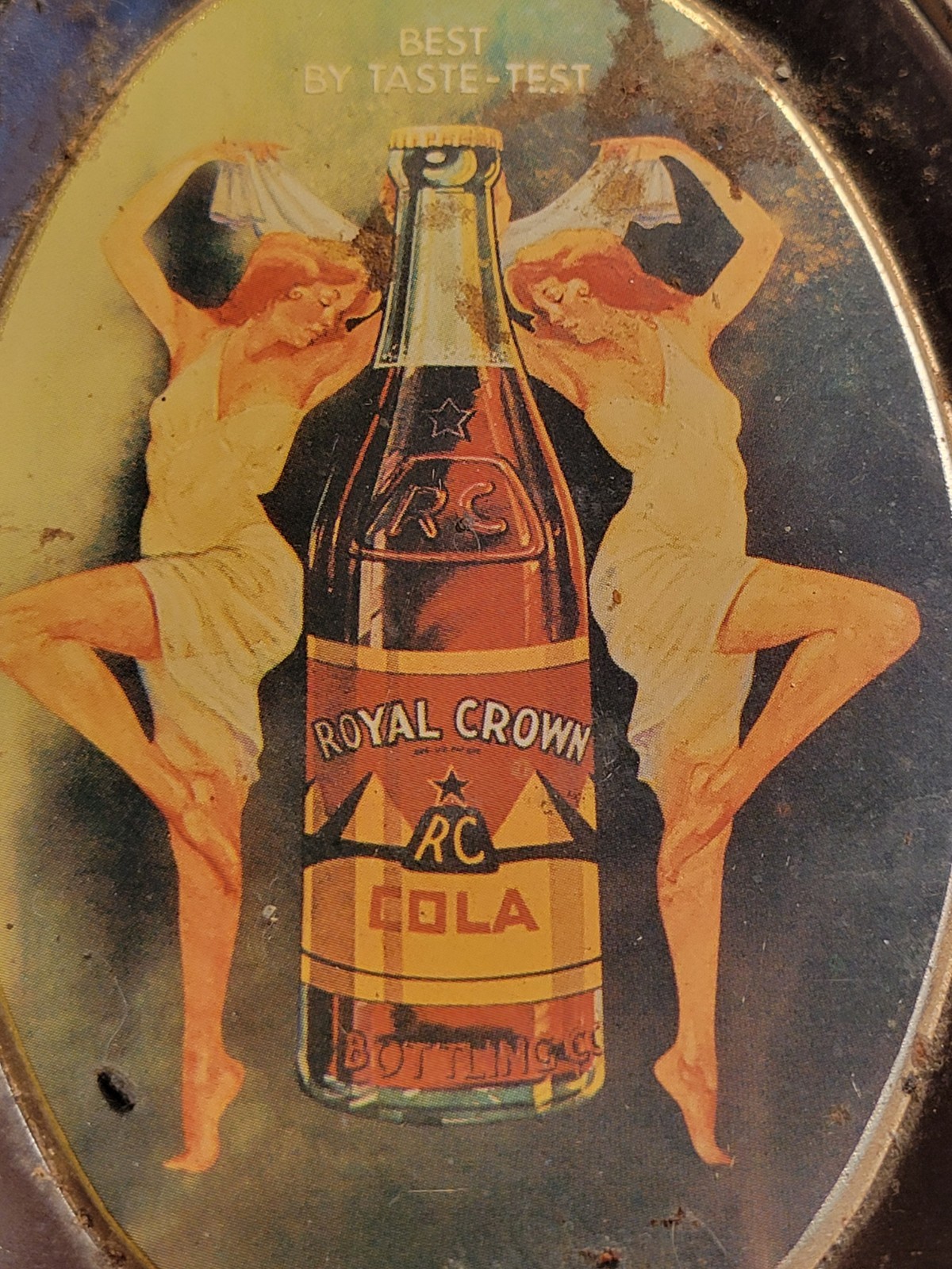 RC Royal Crown RC Cola Metal Serving Tray Dancing Ladies Fabcraft Inc. NJ USA