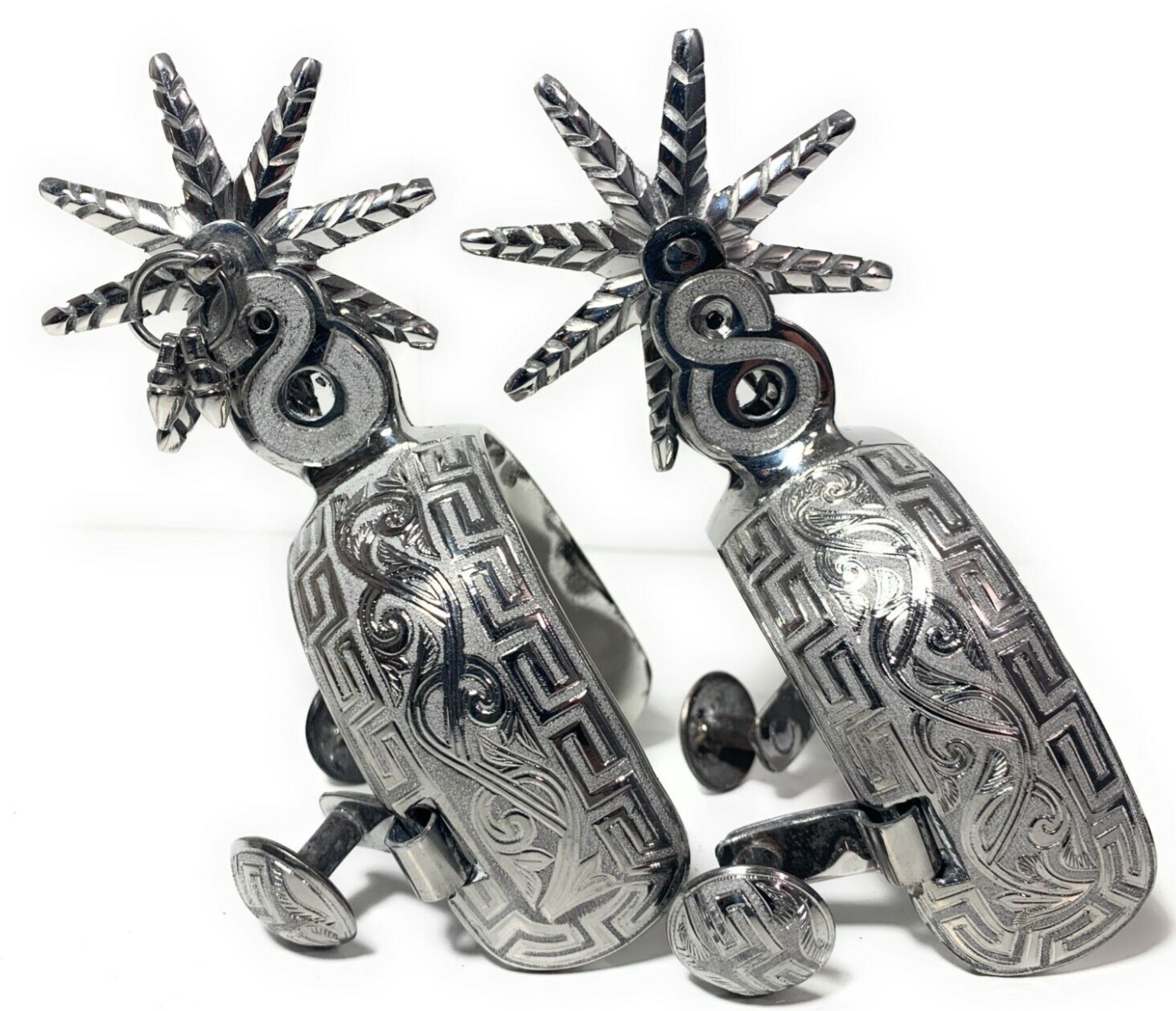 MEXICAN CHARRO SPURS. ESPUELAS CHARRAS FINAS. CHARRO HORSE GEAR, MEXICAN SPURS