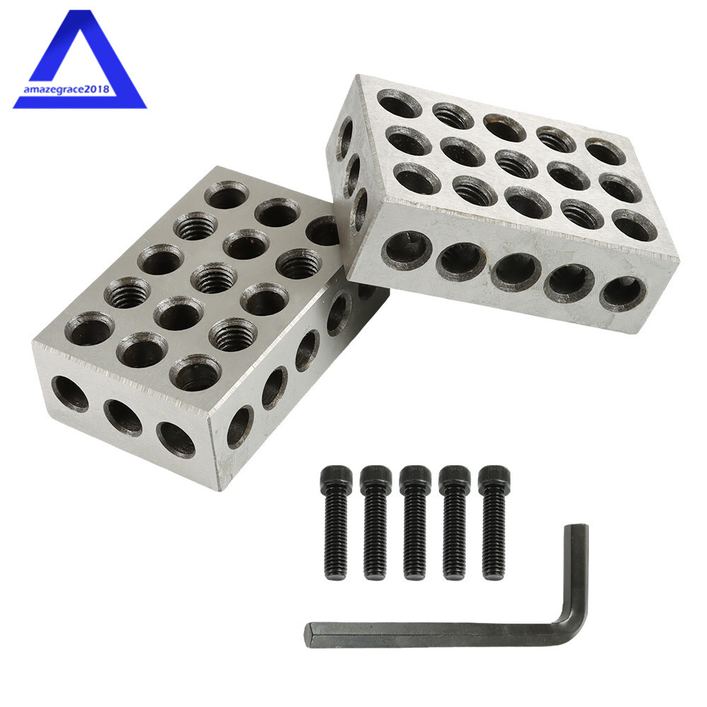 8 Piece 1-2-3 123 23 Hole Precision 0.0001 Block Set With Screws HEX KEY