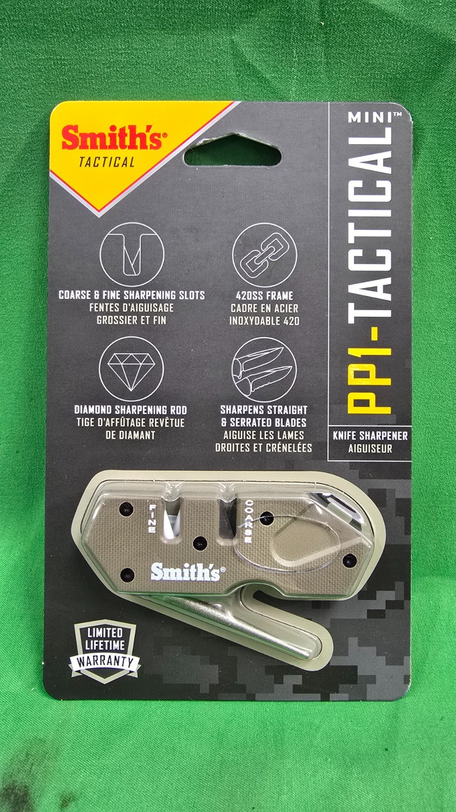 SMITH'S Mini PP1-Tactical Knife Sharpener Fine & Coarse Sharpener 50983 NEW (A2)