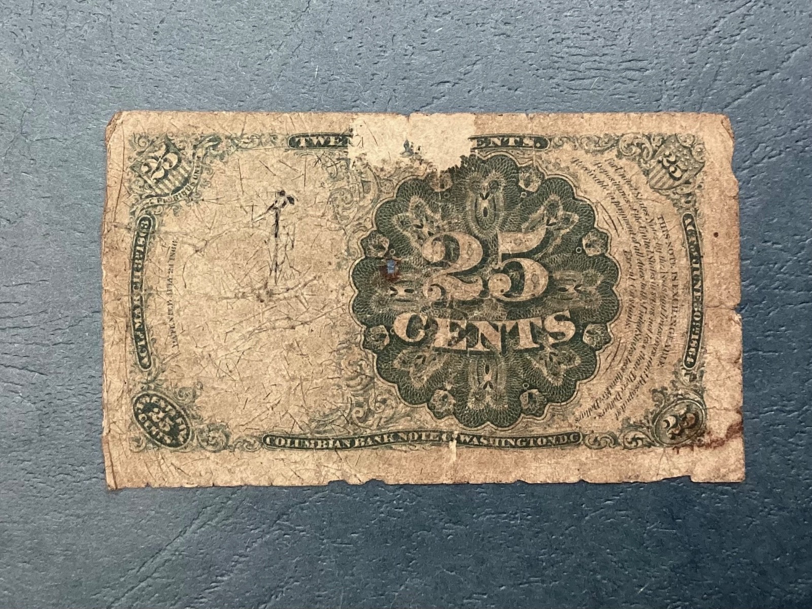 ~ 25 CENTS FIFTH 5TH ISSUE US FRACTIONAL CURRENCY - WALKER - FREE US SHIPPING