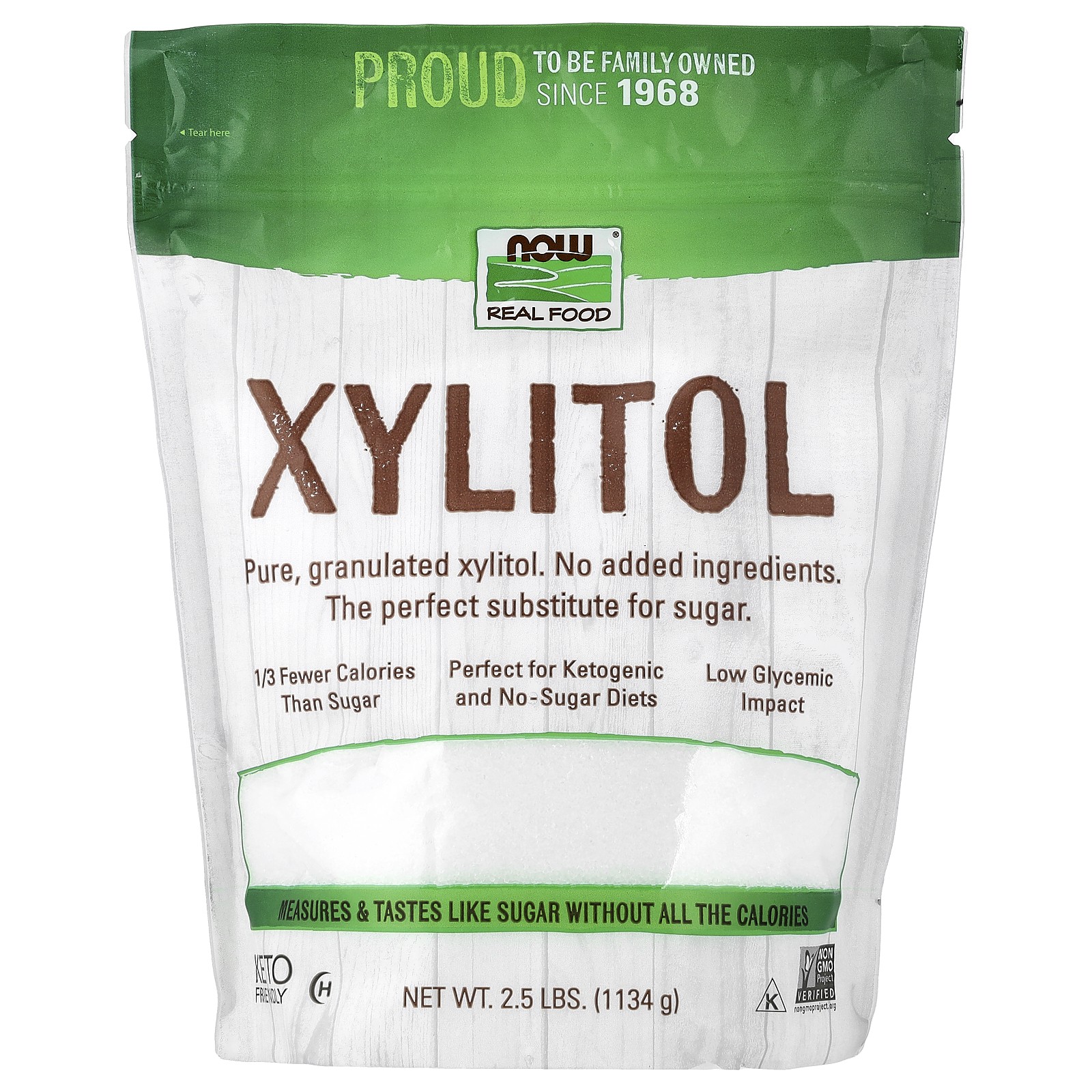 Now Foods Xylitol 2.5 lbs 1134 g No Artificial Colors, No Artificial Flavors,