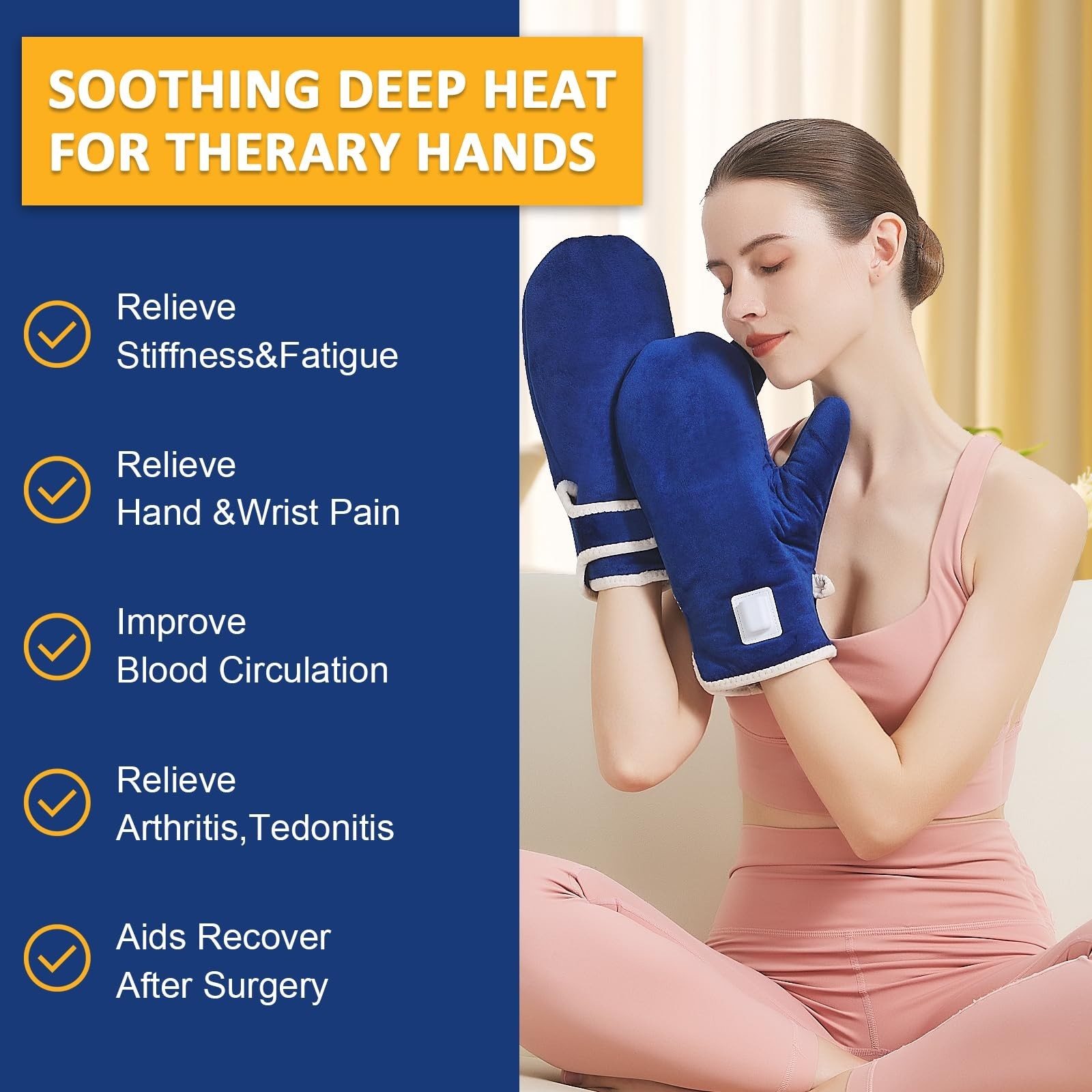 Heated Gloves for Arthritis,Hand Heating Pad for Pain Relief,Heating Pad for ...