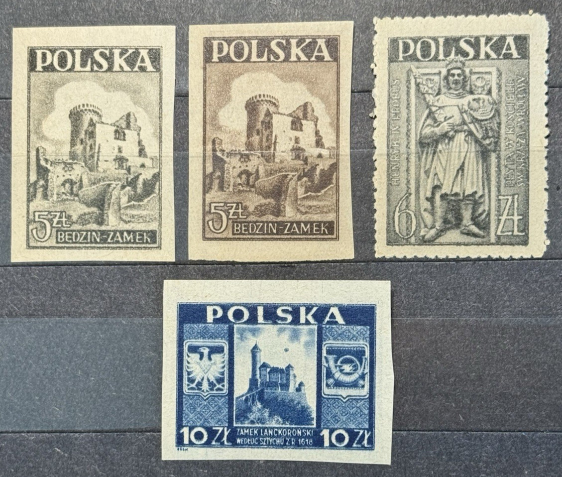 POLAND 1946  Monuments and Castles Sc 392-395, Cpl Set MNH**