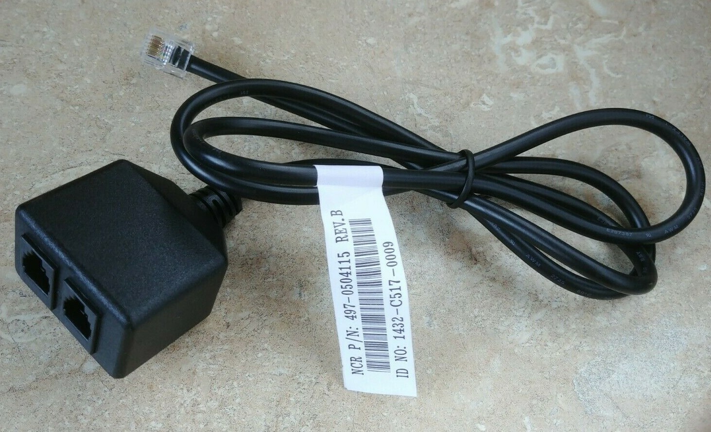 NCR 12V Dual 4-Pin CD1 CD2 Cash Drawer Splitter Cable 1432-C517-0009 497-0504115