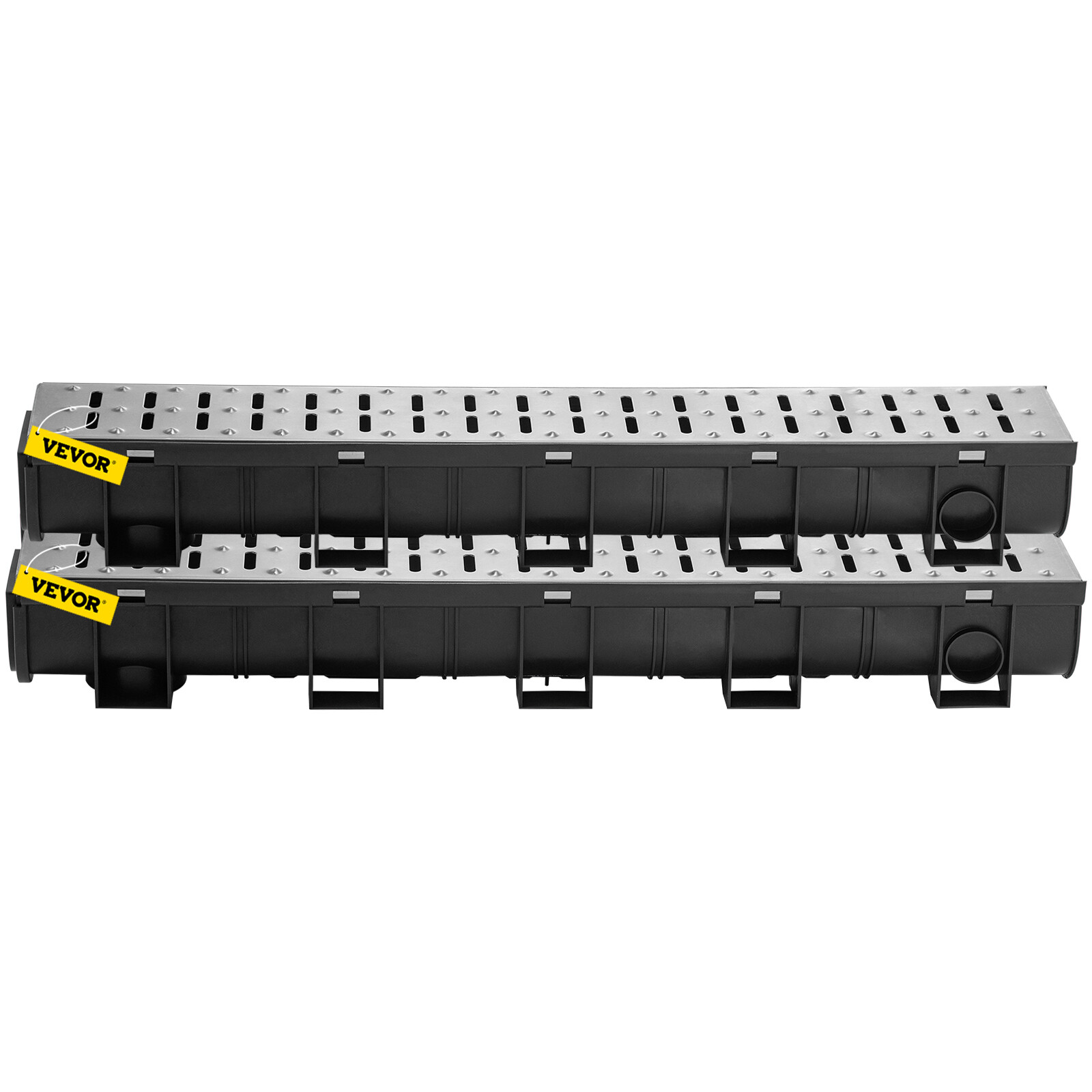 VEVOR Drainage Trench Driveway Channel Drain Kit Metal Grate-5.8"x5.2"-3 Pack