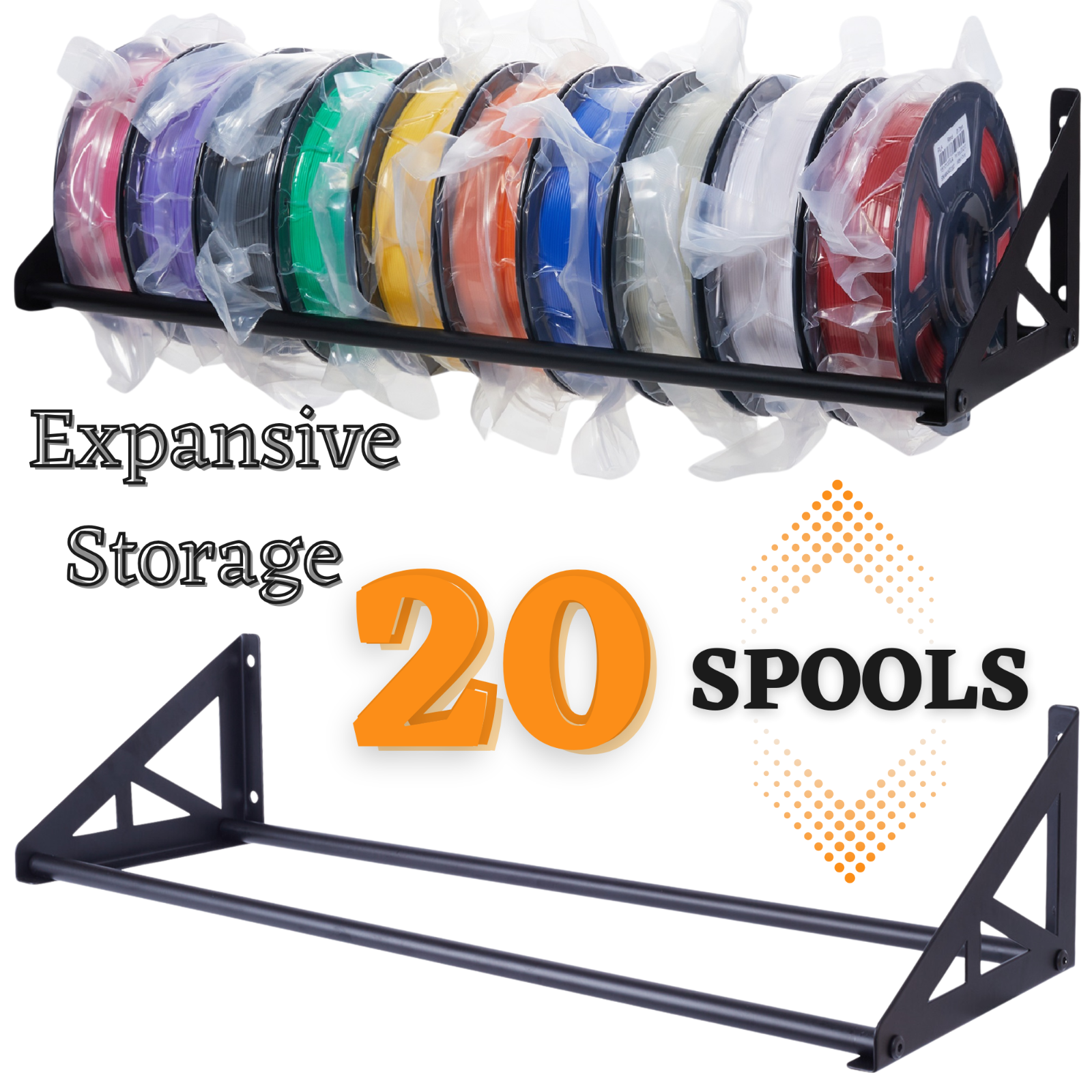 3D Printer Filament Storage Rack Filament Rack Wall Mount 3D Filament Storage S