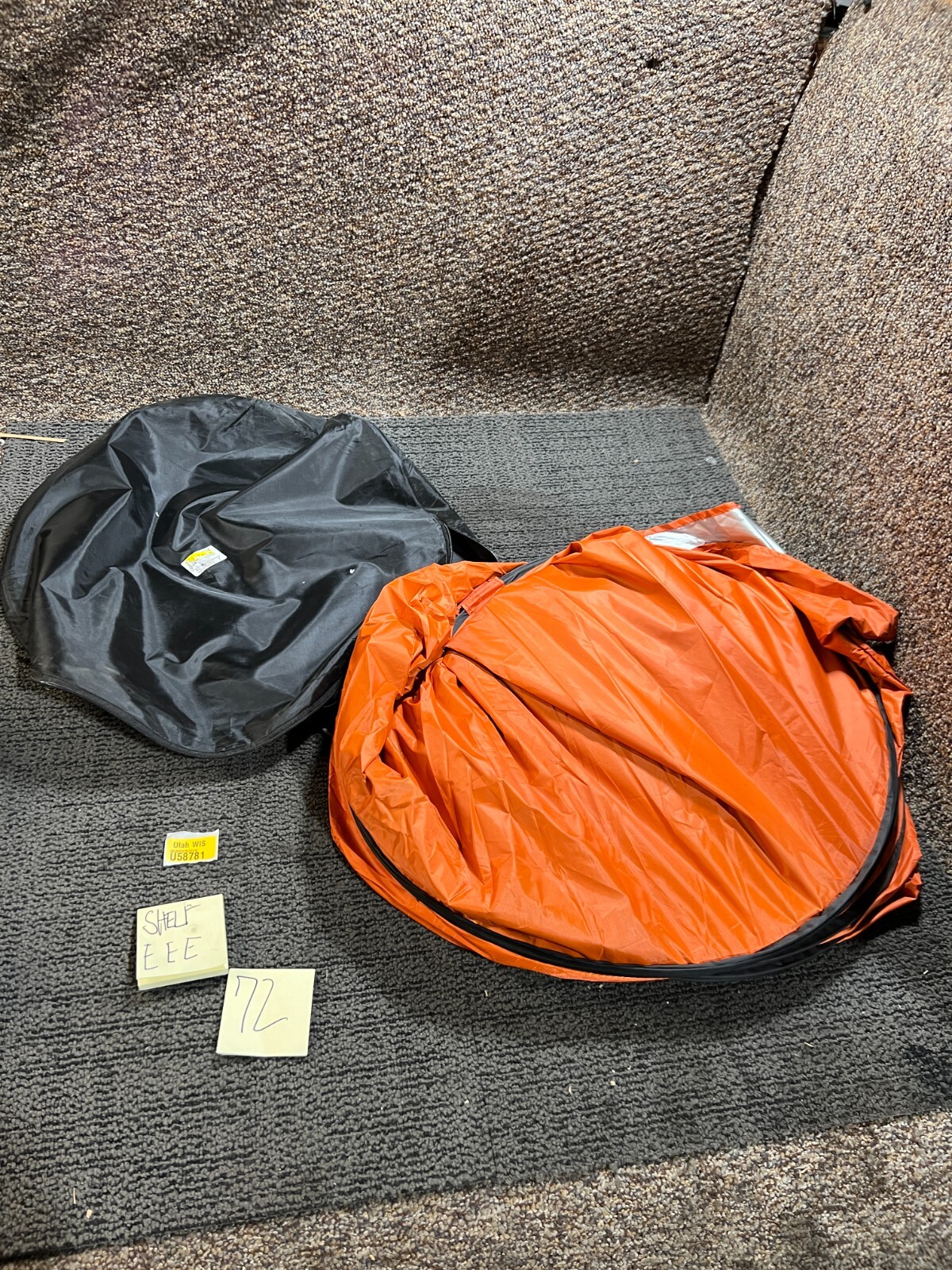 Pop Up Privacy Shower Tent Orange Portable Shower Changing Camping Use