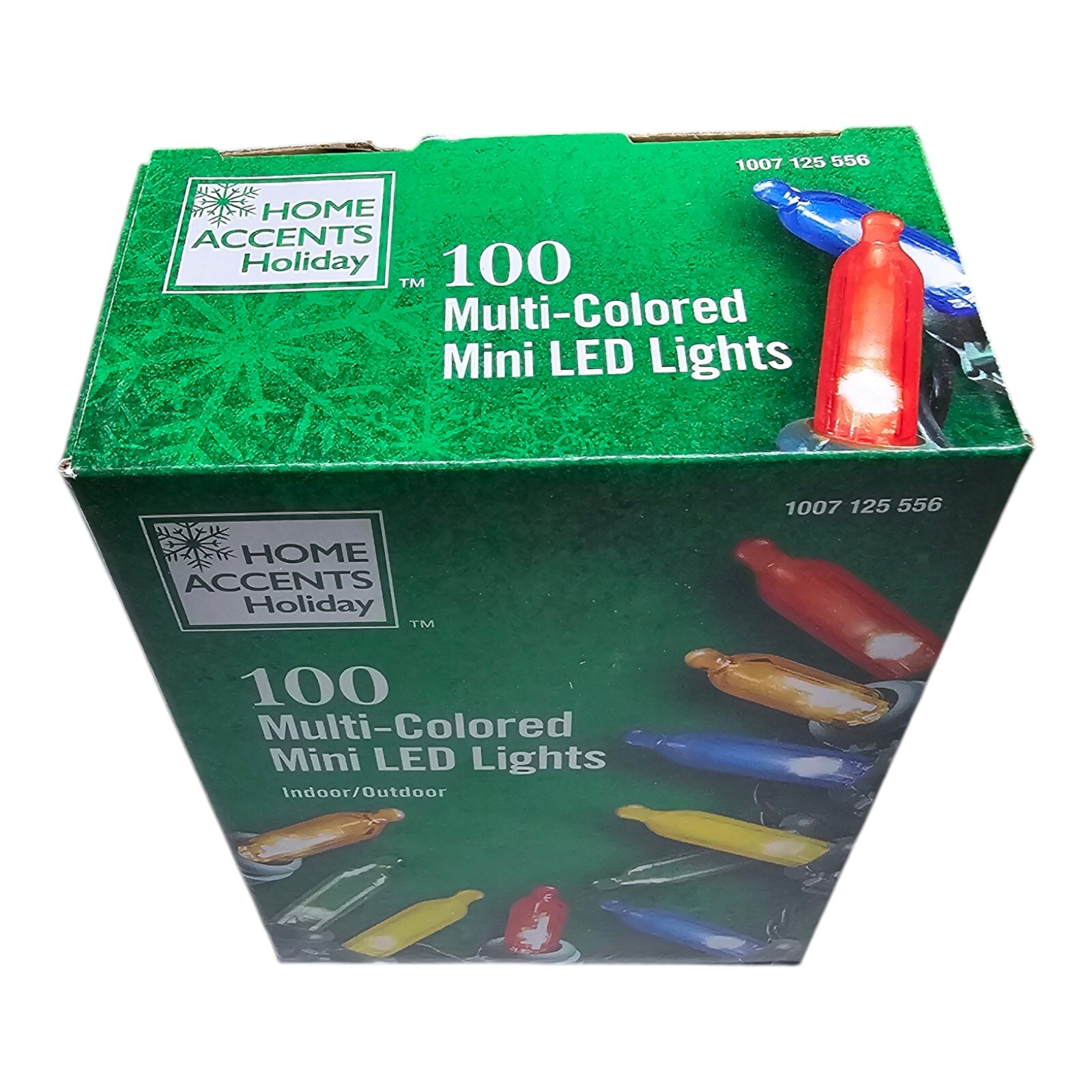 2x Home Accents 100 Multi Colored Mini LED Lights Indoor/Outdoor - Green Wire