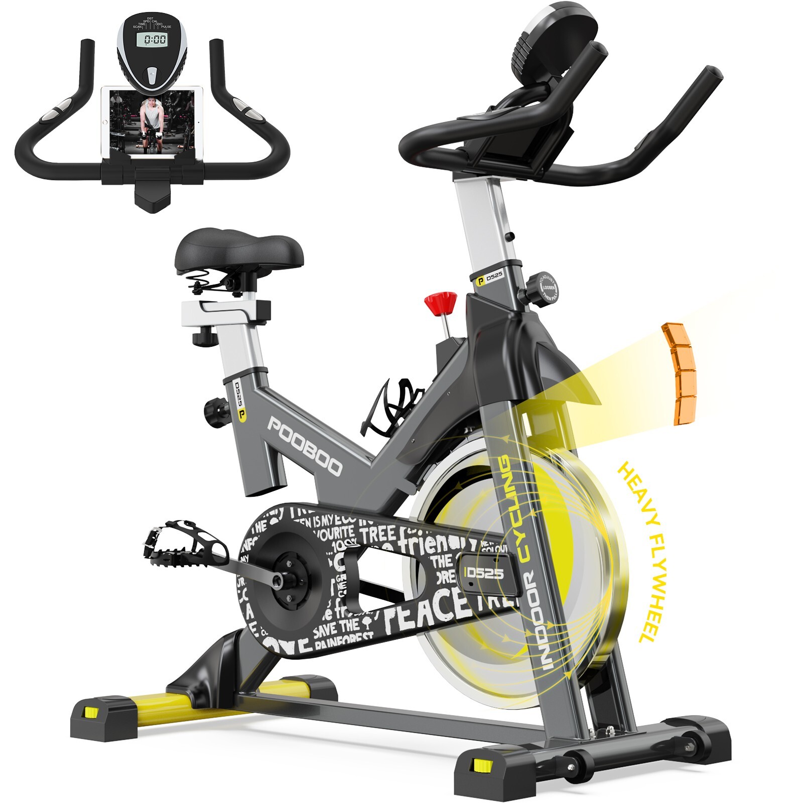 Indoor Cardio Workout Machine Stationary Bike Cycling Fitness Home Exercise Bike