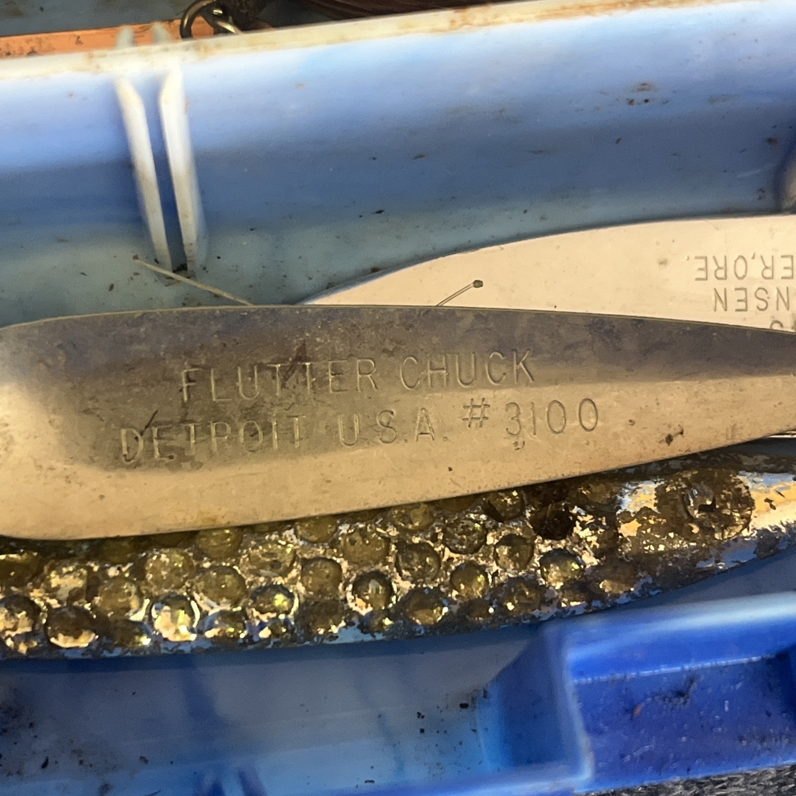 Mixed Fishing Lure Lot w/ Ozark Trail Tackle Box – Luhr Jensen Krocodile, Spoons