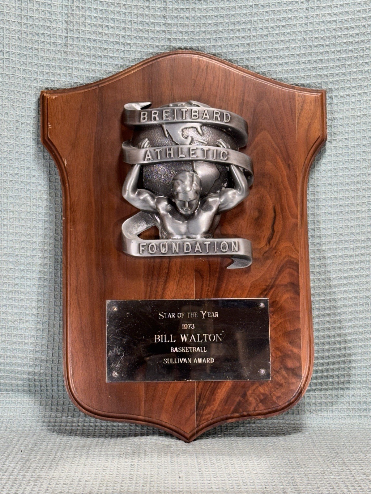 Bill Walton Personally Owned 1973 Star of the Year Sullivan Award UCLA
