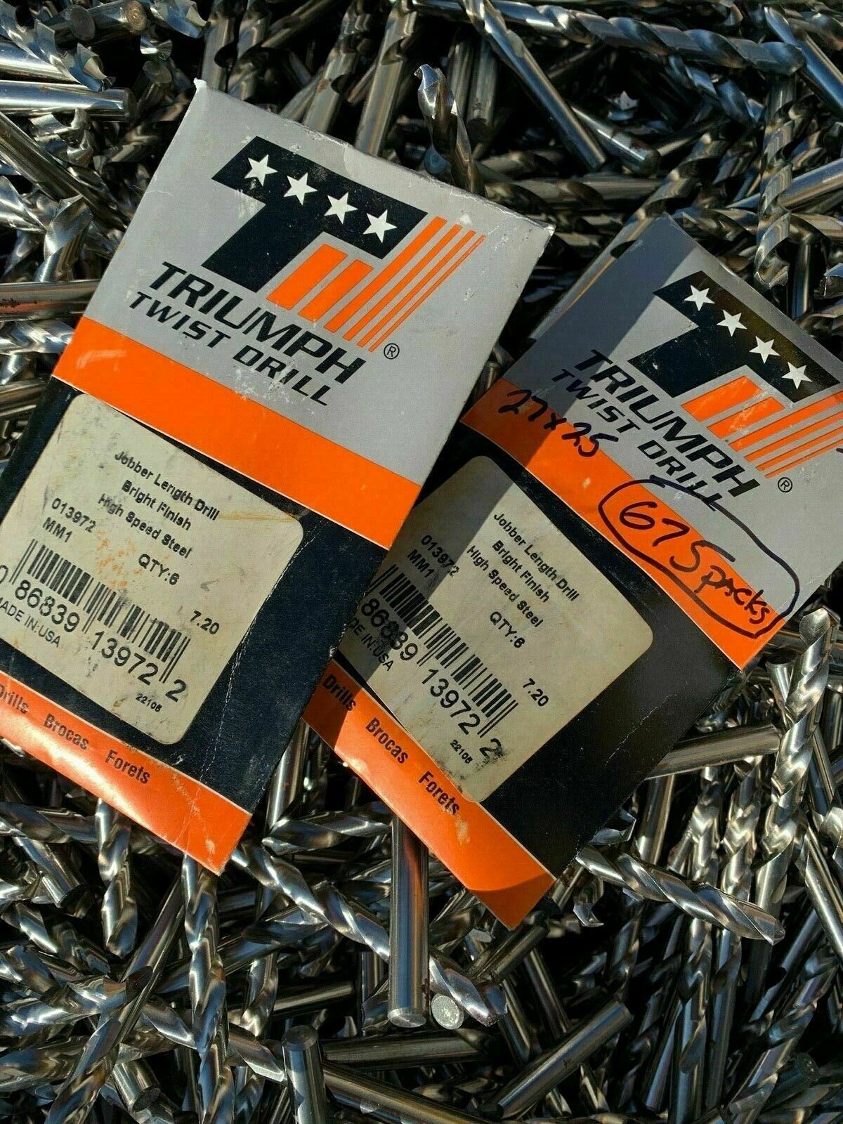 6PCS Triumph Twist Drill Bit 7.2mm 9/32" Bright Finish Jobber High Speed USA