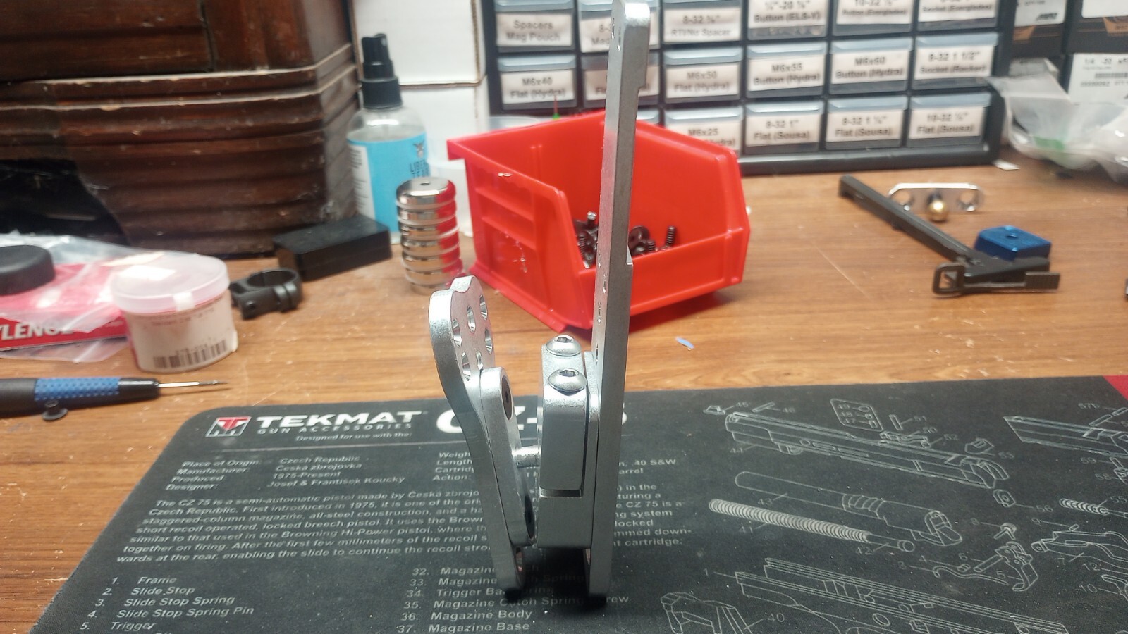 Rotation Offset Ball Mount by Lee Holster Hangers-Raw, Black and Blue Anodized